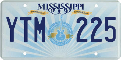 MS license plate YTM225
