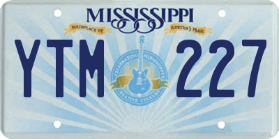 MS license plate YTM227