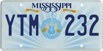 MS license plate YTM232