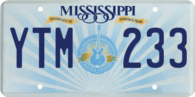 MS license plate YTM233