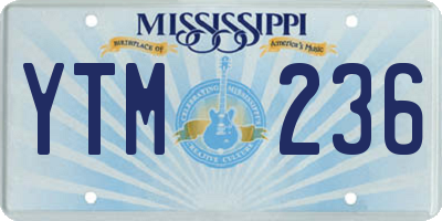 MS license plate YTM236