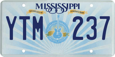 MS license plate YTM237
