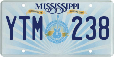 MS license plate YTM238