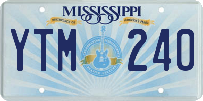 MS license plate YTM240