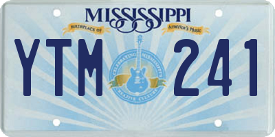 MS license plate YTM241