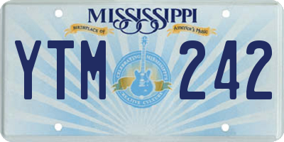 MS license plate YTM242
