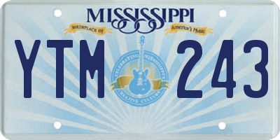 MS license plate YTM243