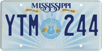 MS license plate YTM244
