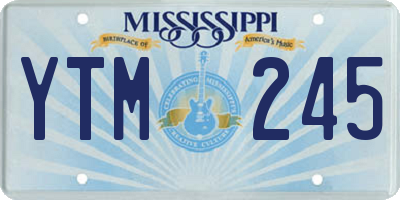 MS license plate YTM245