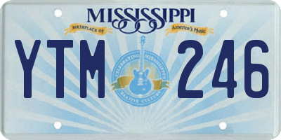 MS license plate YTM246