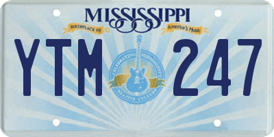 MS license plate YTM247