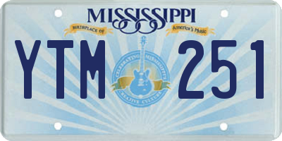 MS license plate YTM251