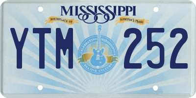 MS license plate YTM252