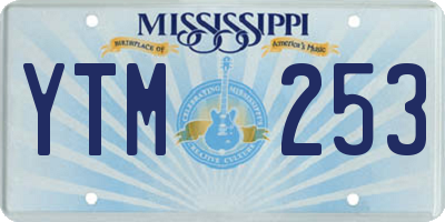 MS license plate YTM253