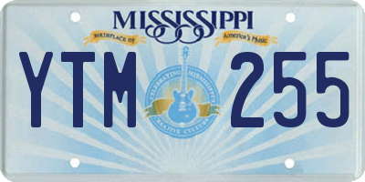 MS license plate YTM255