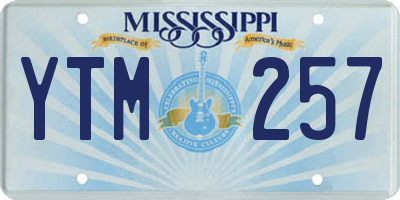 MS license plate YTM257