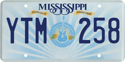 MS license plate YTM258