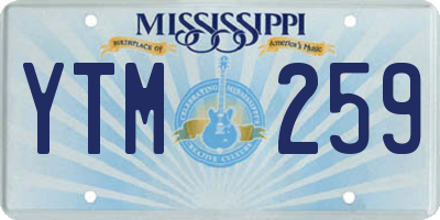 MS license plate YTM259