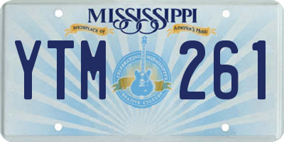 MS license plate YTM261