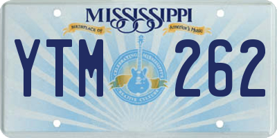 MS license plate YTM262
