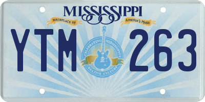 MS license plate YTM263