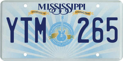 MS license plate YTM265