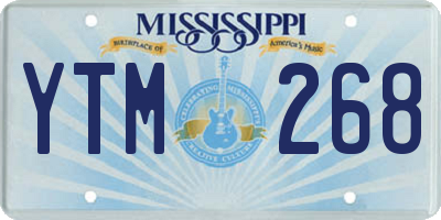 MS license plate YTM268