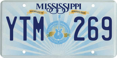 MS license plate YTM269