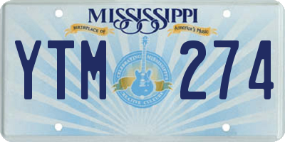 MS license plate YTM274