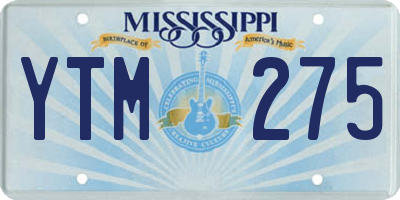 MS license plate YTM275