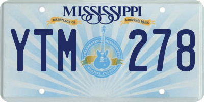 MS license plate YTM278