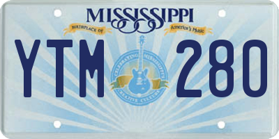 MS license plate YTM280