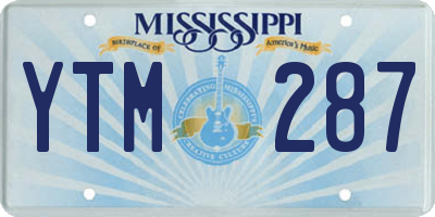 MS license plate YTM287