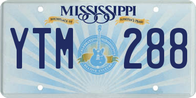 MS license plate YTM288