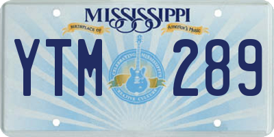 MS license plate YTM289