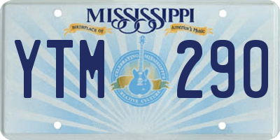 MS license plate YTM290