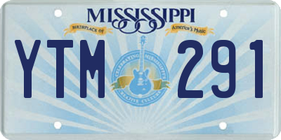 MS license plate YTM291