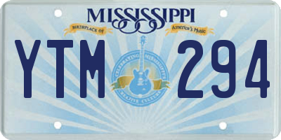 MS license plate YTM294