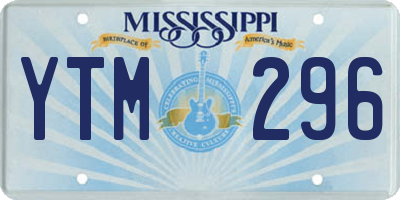 MS license plate YTM296