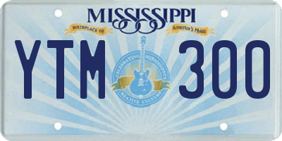 MS license plate YTM300