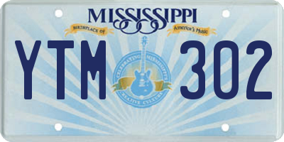 MS license plate YTM302