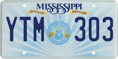 MS license plate YTM303