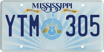 MS license plate YTM305