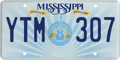 MS license plate YTM307
