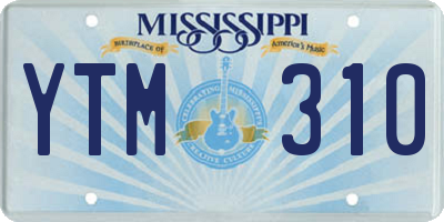 MS license plate YTM310