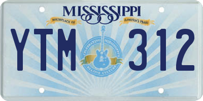 MS license plate YTM312