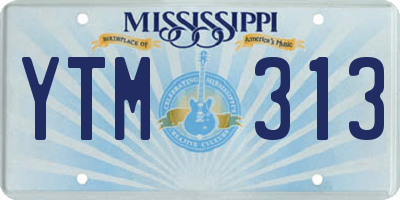 MS license plate YTM313
