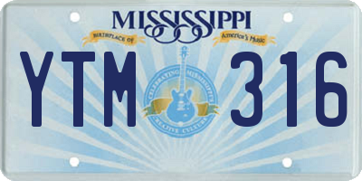 MS license plate YTM316