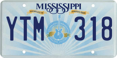 MS license plate YTM318