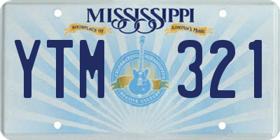 MS license plate YTM321